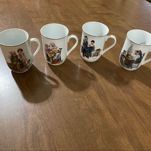 Vintage Set of 4 Norman Rockwell mugs